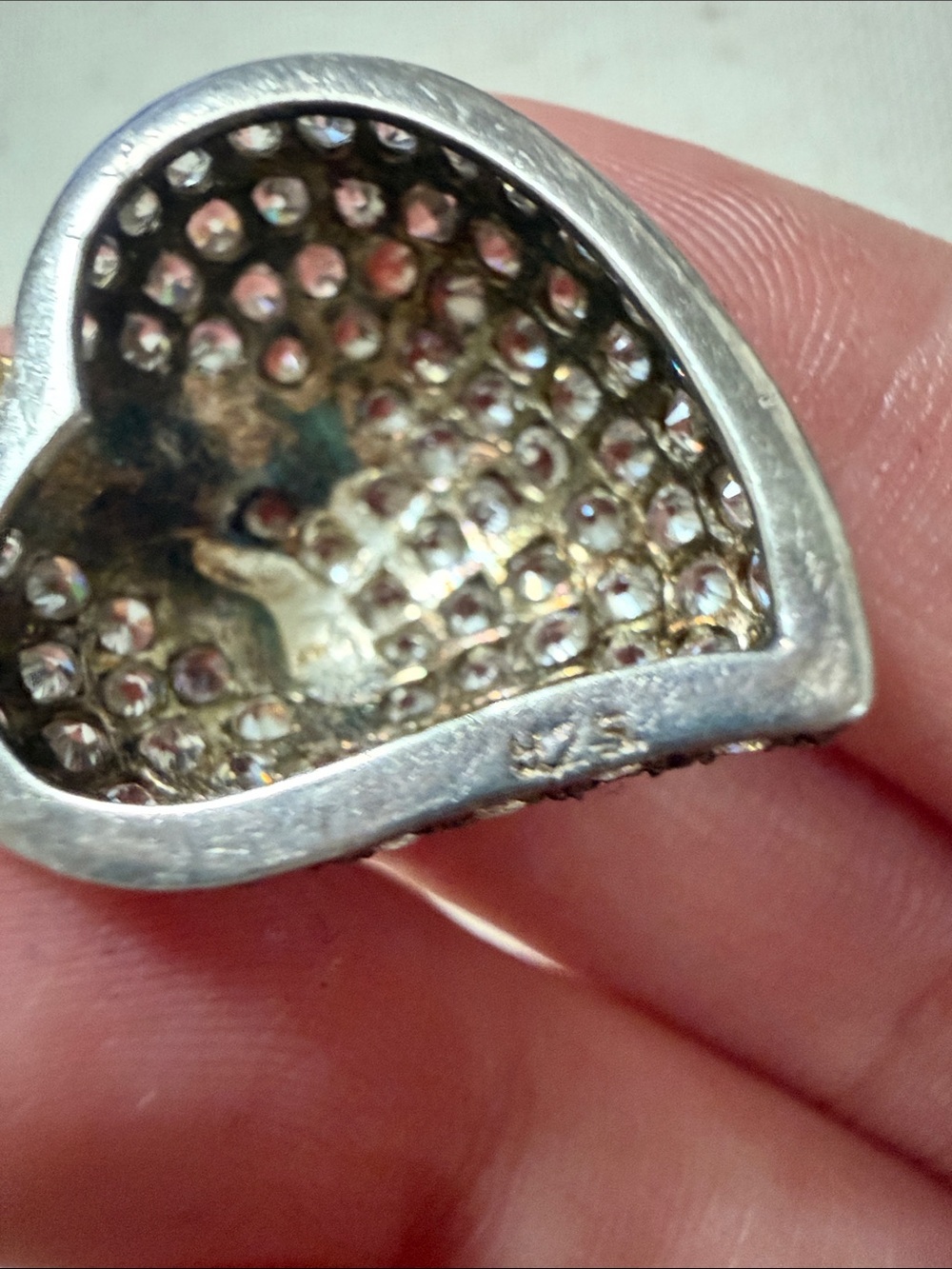 14K (585) & 925 Sterling Silver Strawberry Pendant W/Clear Crystal Pave - Picture 10 of 17